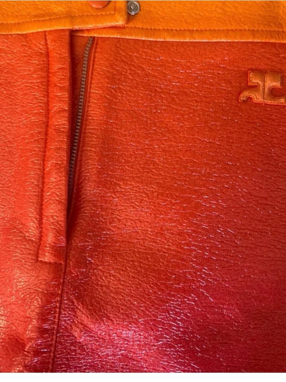 Courreges Women’s Orange Mini Skirt with Subtle Logo Detail